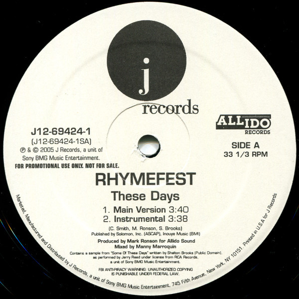 Rhymefest - These Days (12", Promo)