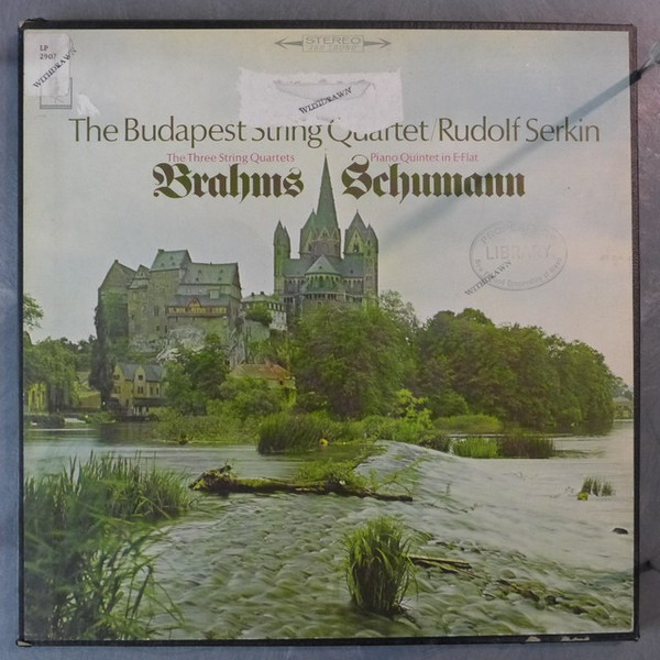 Budapest String Quartet, Rudolf Serkin, Brahms*, Schumann* - The Three String Quartets - Piano Quintet In E-Flat (2xLP, RE)