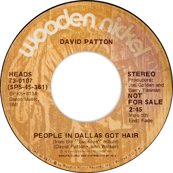 David Patton - People In Dallas Got Hair (7", Promo)