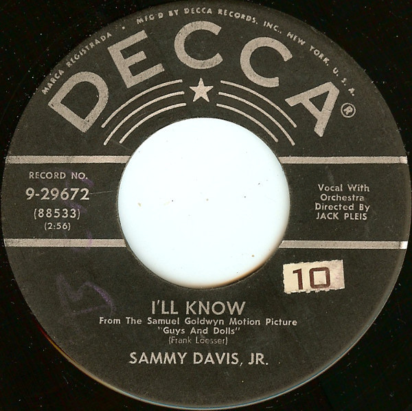 Sammy Davis, Jr.* - I'll Know / Adelaide (7")