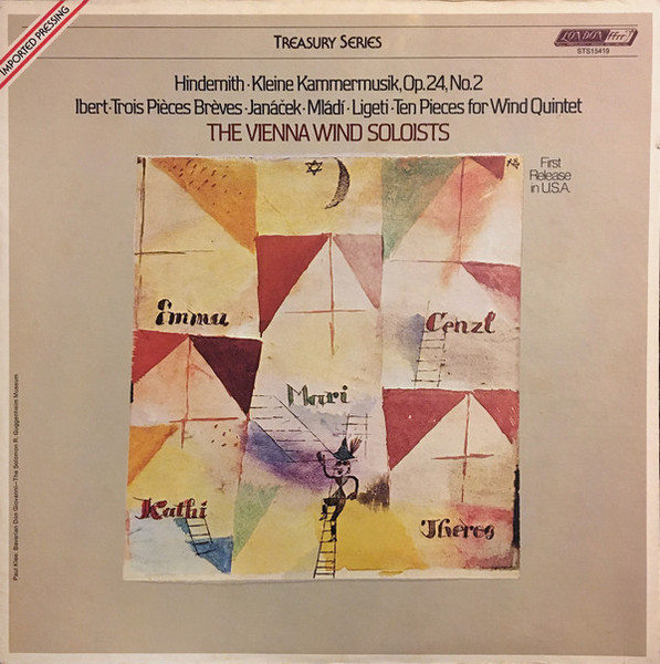 Hindemith* / Ibert* / Janáček* / Ligeti* / Vienna Wind Soloists* - Trois Pièces Brèves / Mládi / Kleine Kammermusik / Ten Pieces For Wind Quintet (LP, Album, RE)