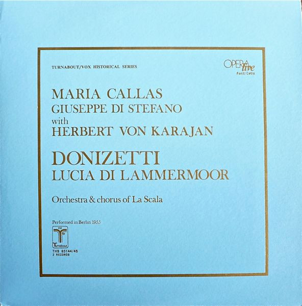 Donizetti* - Maria Callas, Giuseppe di Stefano With Herbert von Karajan, Orchestra* & Chorus Of La Scala* - Lucia Di Lammermoor (2xLP, RE, Gat)