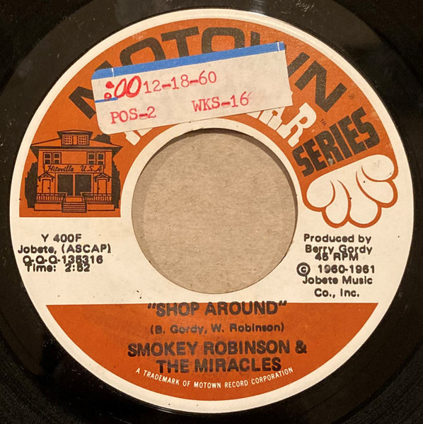 Smokey Robinson & The Miracles* - Shop Around / Way Over There (7", Single, RE)