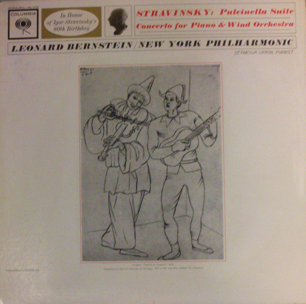 Leonard Bernstein Conducting The New York Philharmonic* / Stravinsky* - Pulcinella Suite - Concerto For Piano And Wind Orchestra (LP, Mono)