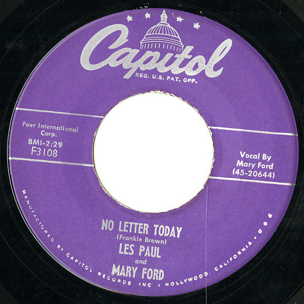 Les Paul And Mary Ford* - No Letter Today (7", Single)