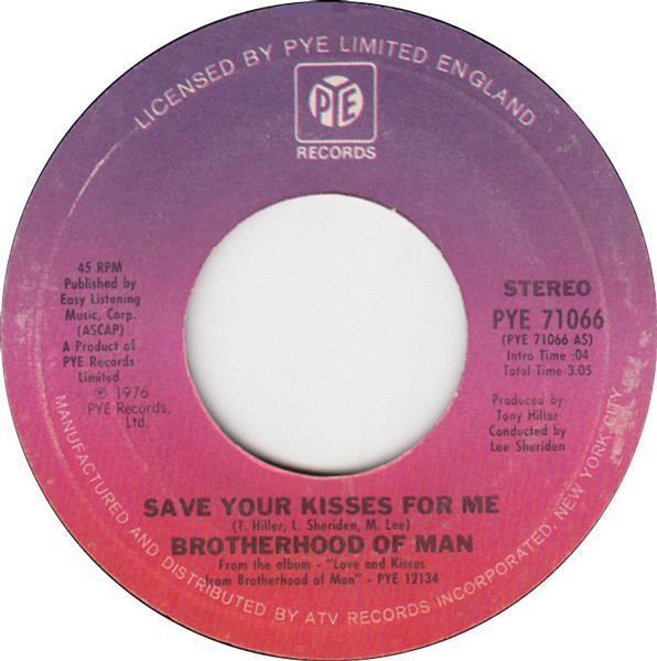 Brotherhood Of Man - Save Your Kisses For Me (7", Single, Styrene, Ter)