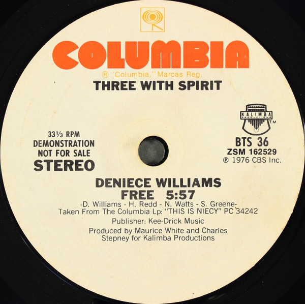 Deniece Williams / The Emotions / Ramsey Lewis - Three With Spirit (7", Promo, Smplr, Styrene, Pit)