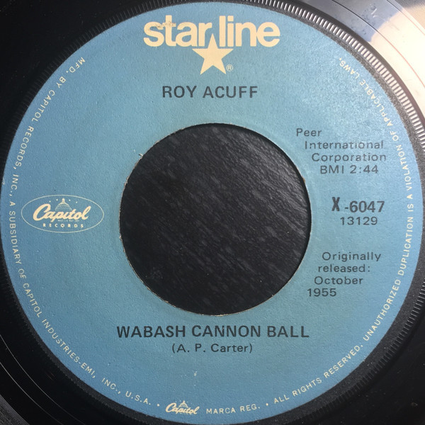 Roy Acuff - Wabash Cannon Ball (7", Single)
