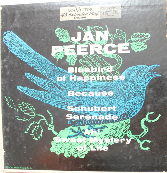 Jan Peerce - Bluebird Of Happiness (7", EP, Mono)