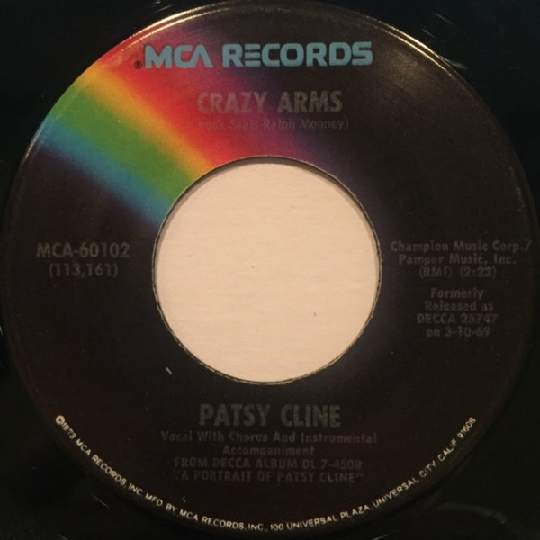 Patsy Cline - Crazy Arms / Pick Me Up On Your Way Down (7", RE, bla)