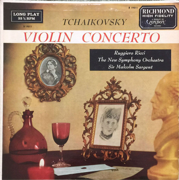 Ruggiero Ricci, Sir Malcolm Sargent, Piotr Illitch Tchaïkovsky*, The New Symphony Orchestra Of London - Concerto In D Major For Violin And Orchestra, Op. 35 (LP, Mono)