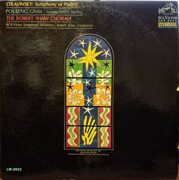 Stravinsky* / Poulenc* - Saramae Endich, The Robert Shaw Chorale and RCA Victor Symphony Orchestra, Robert Shaw - Symphony Of Psalms / Gloria (LP, Album, Mono, Ind)