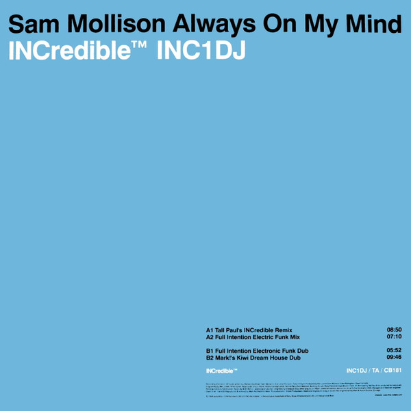 Sam Mollison - Always On My Mind (12")