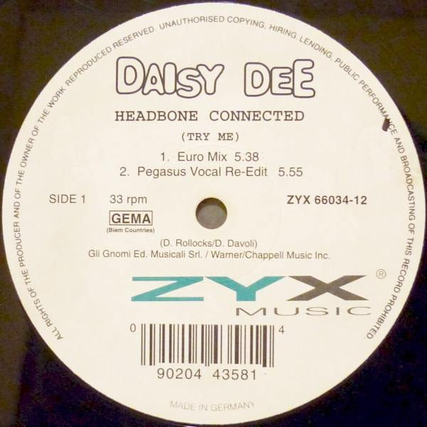 Daisy Dee - Headbone Connected (Try Me) (12")
