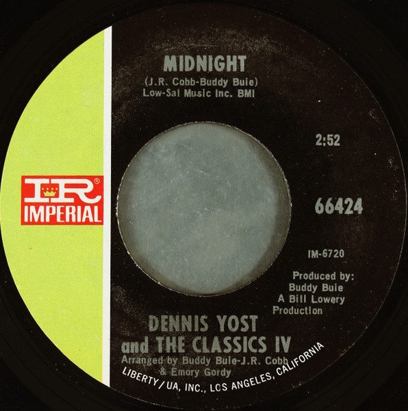 Dennis Yost And The Classics IV - Midnight / The Comic (7", Styrene, She)