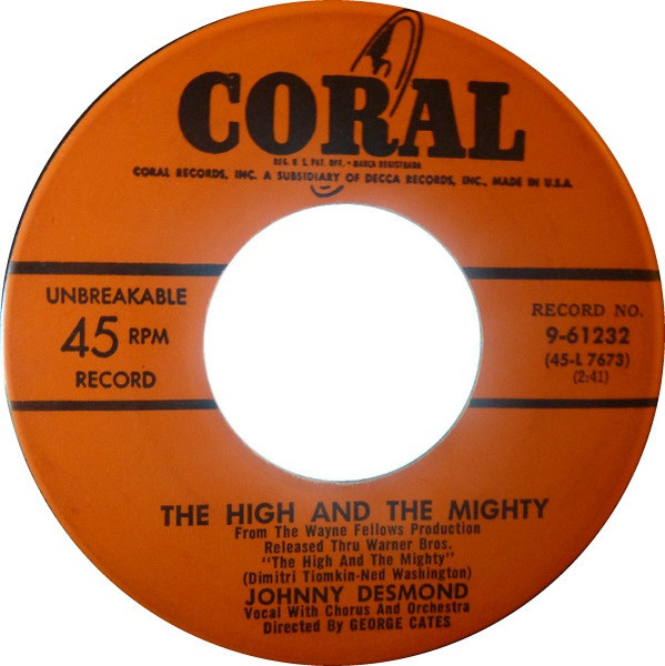 Johnny Desmond - The High And The Mighty (7", Single) Johnny Desmond - The High And The Mighty (7", Single)