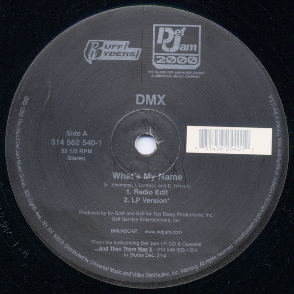 DMX - What's My Name (12", Single)