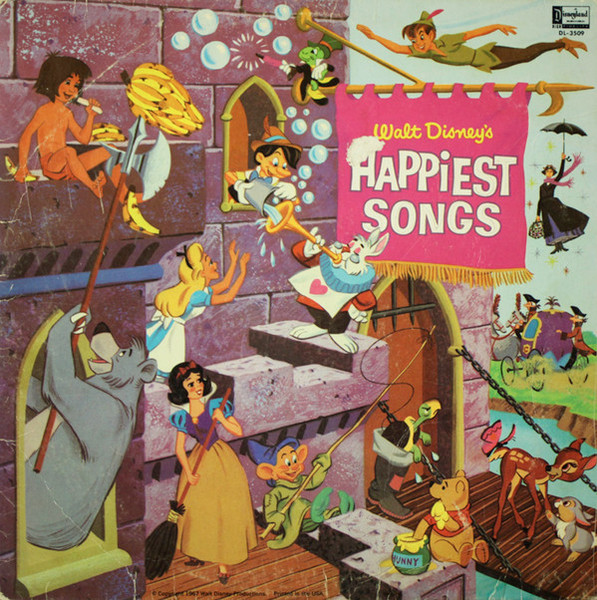 Various - Walt Disney's Happiest Songs (LP, Album, Comp, Mono, Yel)_2648118135