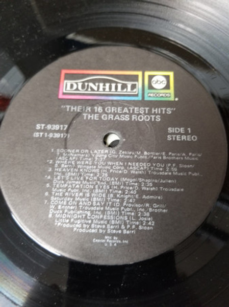 The Grass Roots - Their 16 Greatest Hits (LP, Comp, Club, Cap)_1994882546