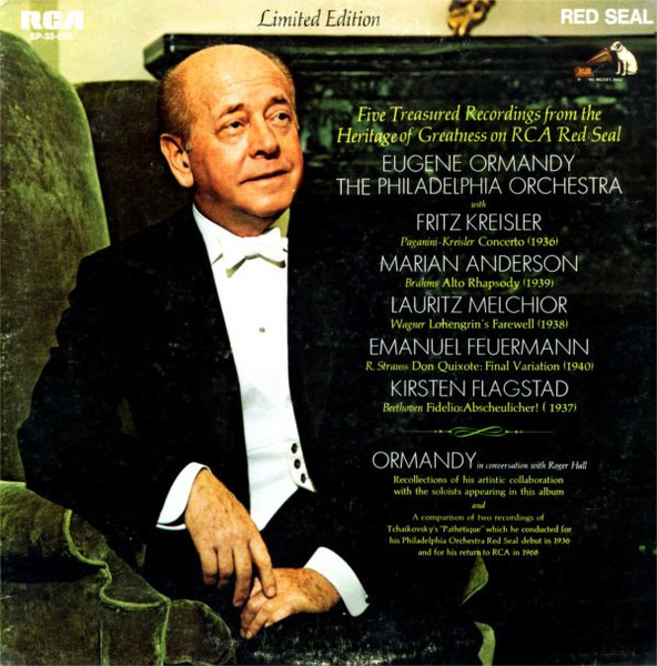 Eugene Ormandy, The Philadelphia Orchestra With Fritz Kreisler, Marian Anderson, Lauritz Melchior, Emanuel Feuermann, Kirsten Flagstad - Five Treasured Recordings From The Heritage Of Greatness On RCA Red Seal (LP, Comp, Mono, Ltd)_1260814653