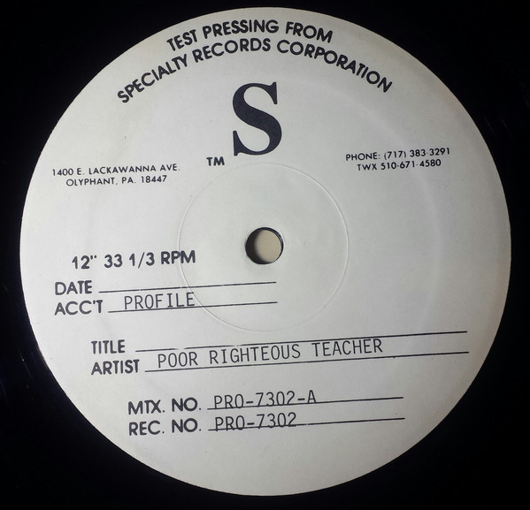 Poor Righteous Teachers - Rock Dis Funky Joint (12", TP)