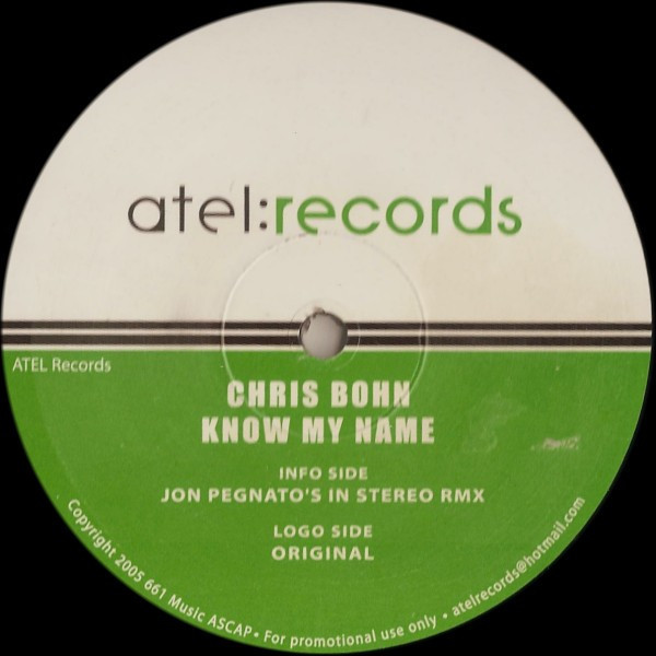 Chris Bohn - Know My Name (12", Promo)