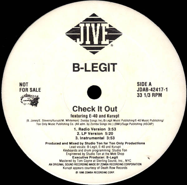B-Legit - Check It Out / Gotta Buy Your Dope From Us (12", Single, Promo)