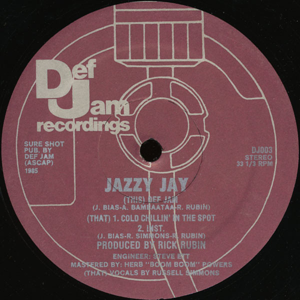 Jazzy Jay - Def Jam / Cold Chillin' In The Spot (12")