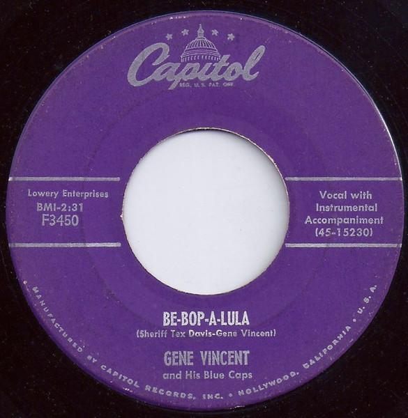 Gene Vincent And His Blue Caps* - Be-Bop-A-Lula / Woman Love (7", Single, RP, Scr)
