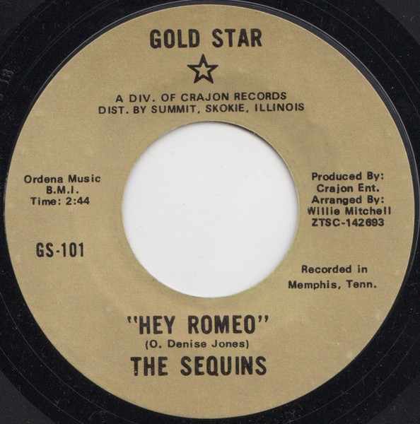 The Sequins - Hey Romeo / I've Got To Overcome (7", Single, Styrene)