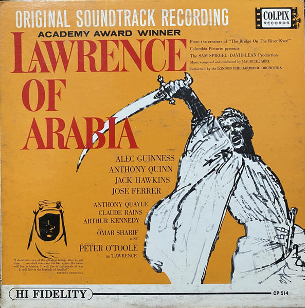 Maurice Jarre, The London Philharmonic Orchestra* - Lawrence Of Arabia (Original Soundtrack Recording) (LP, Album, Mono)