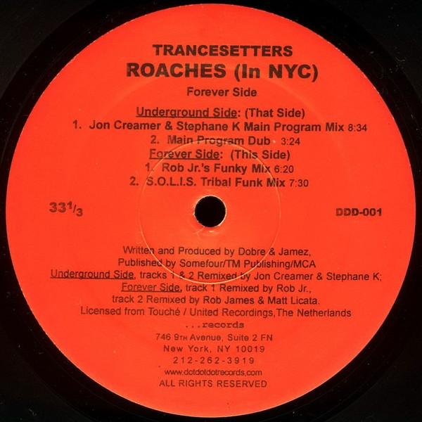 Trancesetters - Roaches (In NYC) (2x12")