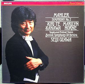 Mahler* / Boston Symphony Orchestra, Seiji Ozawa, Tanglewood Festival Chorus, Kiri Te Kanawa, Marilyn Horne - Symphony No. 2 (2xLP, Album + Box)