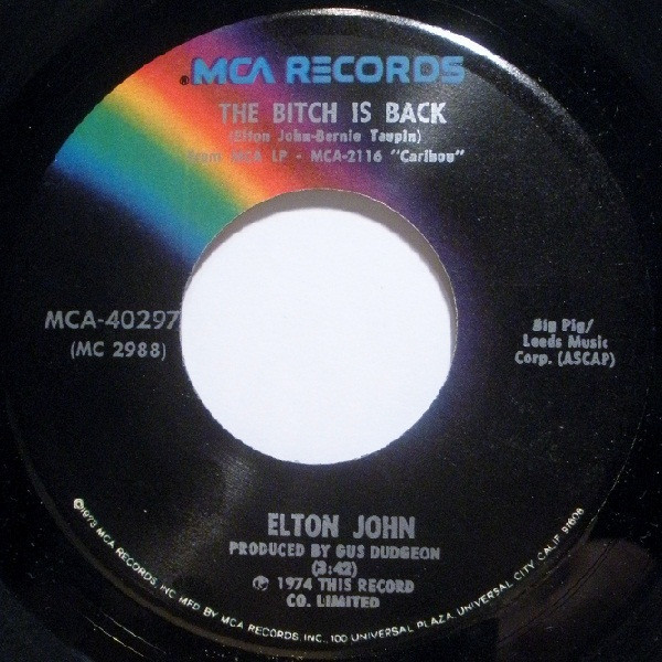 Elton John - The Bitch Is Back (7", Single)