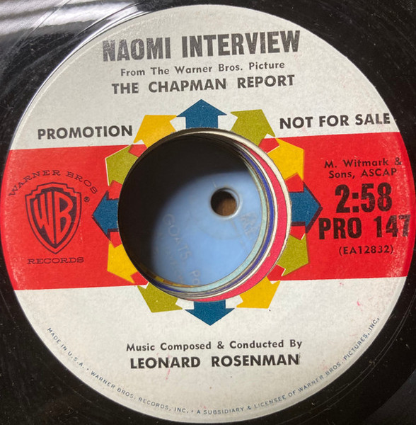 Leonard Rosenman - Main Title Theme From The Warner Brothers Picture The Chapman Report (7", Single, Promo)