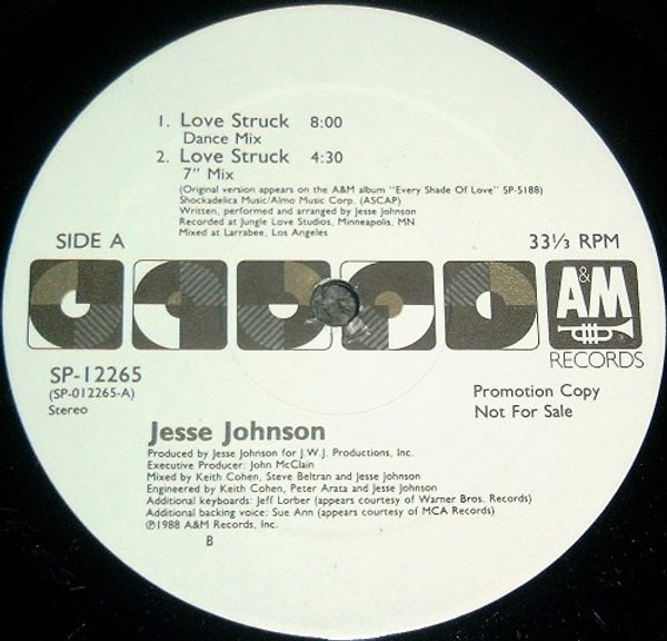 Jesse Johnson - Love Struck (12", Promo)
