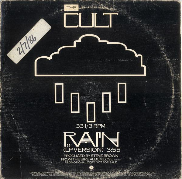 The Cult - Rain (12", Single, Promo)