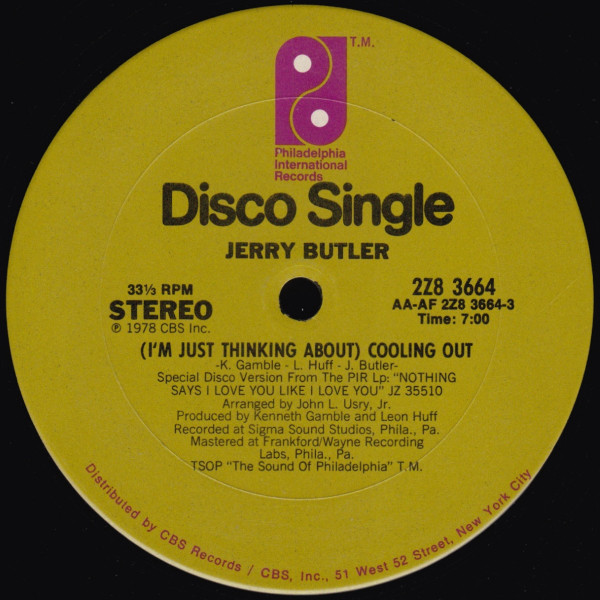 Jerry Butler - (I'm Just Thinking About) Cooling Out (12", Single)