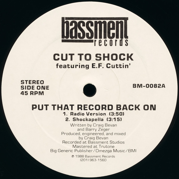 Cut To Shock Featuring E.F. Cuttin' - Put That Record Back On (12")