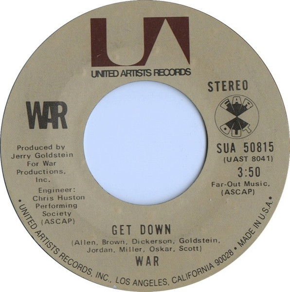 War - Get Down / All Day Music (7", Single, Styrene, Ter)