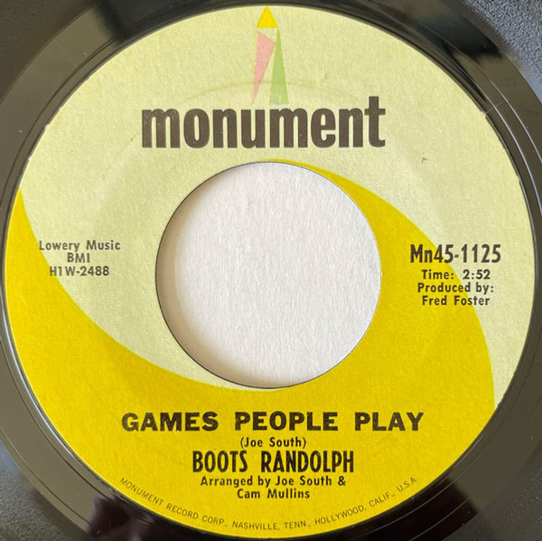 Boots Randolph - Games People Play (7") Boots Randolph - Games People Play (7")