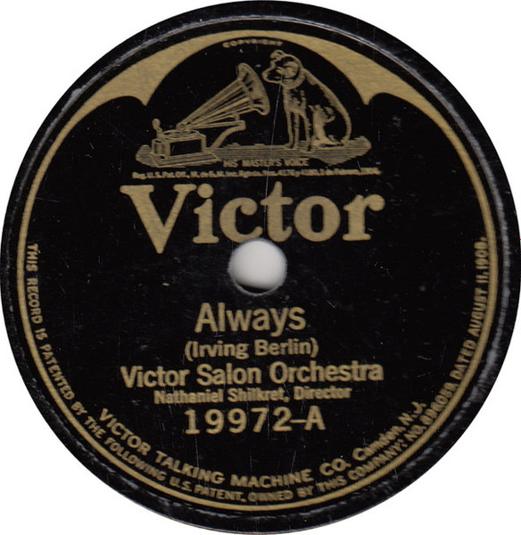 Victor Salon Orchestra - Always / Just A Cottage Small (By A Waterfall) (Shellac, 10")