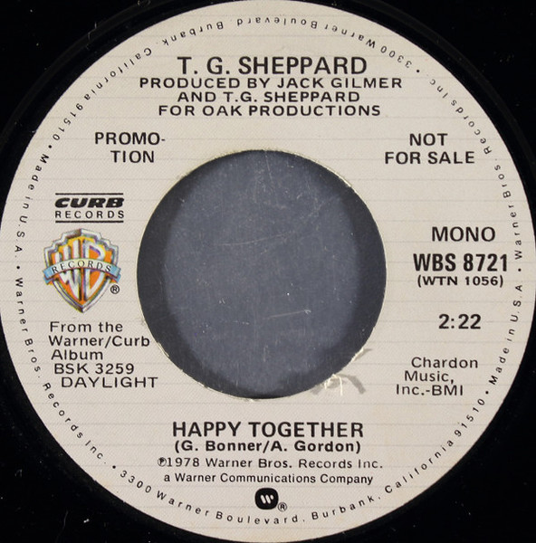 T. G. Sheppard* - Happy Together (7", Mono, Promo)