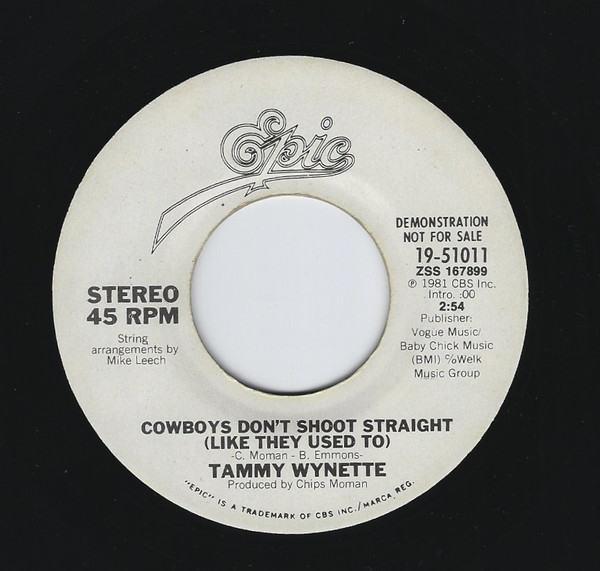 Tammy Wynette - Cowboys Don't Shoot Straight (Like They Used To) (7", Promo)