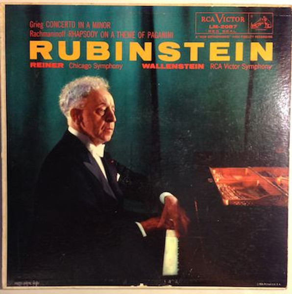 Grieg* / Rachmaninoff* - Rubinstein*, Reiner*, Chicago Symphony* / Wallenstein*, RCA Victor Symphony* - Concerto In A Minor / Rhapsody On A Theme Of Paganini (LP, Album, Mono)_892509242