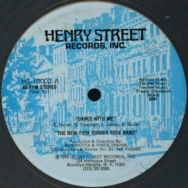 The New York Rubber Rock Band - Dance With Me / Hello Stranger (12", Cle)