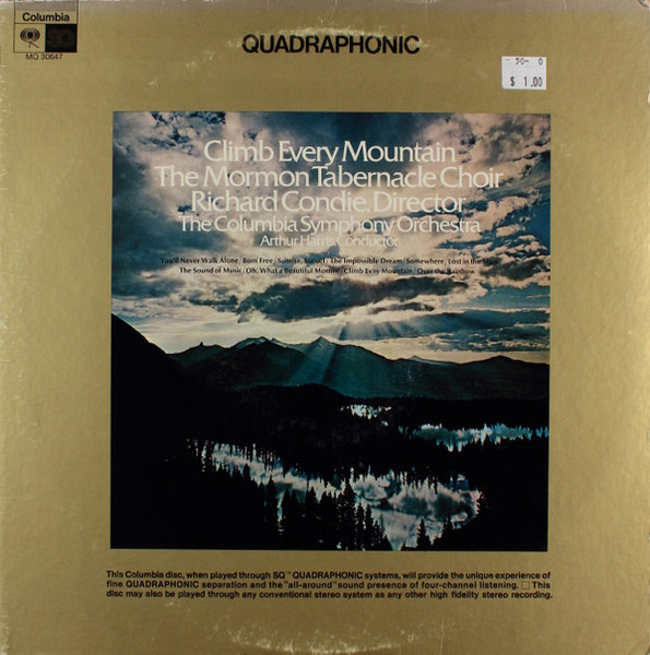 The Mormon Tabernacle Choir* & The Columbia Symphony Orchestra* - Climb Every Mountain (LP, Album, Quad)
