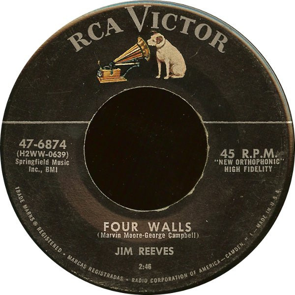 Jim Reeves - Four Walls / I Know And You Know (7", Roc)