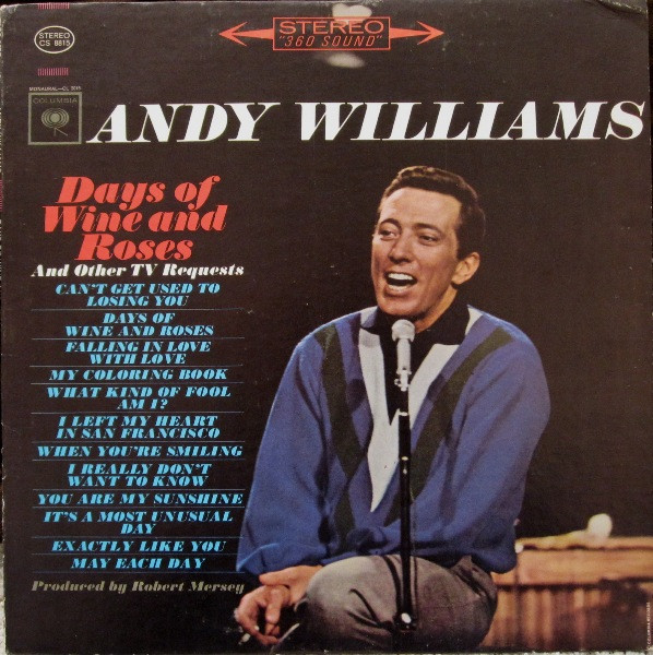 Andy Williams - Days Of Wine And Roses (LP, Album, RP)