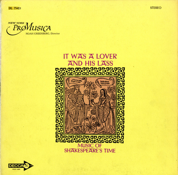 New York Pro Musica, Noah Greenberg - It Was A Lover And His Lass (LP, Gat)